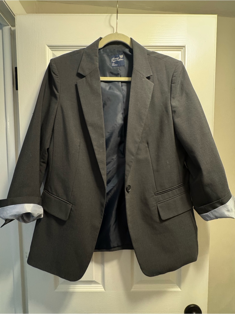 American Eagle Outfitters Black Single-Button Women's Blazer